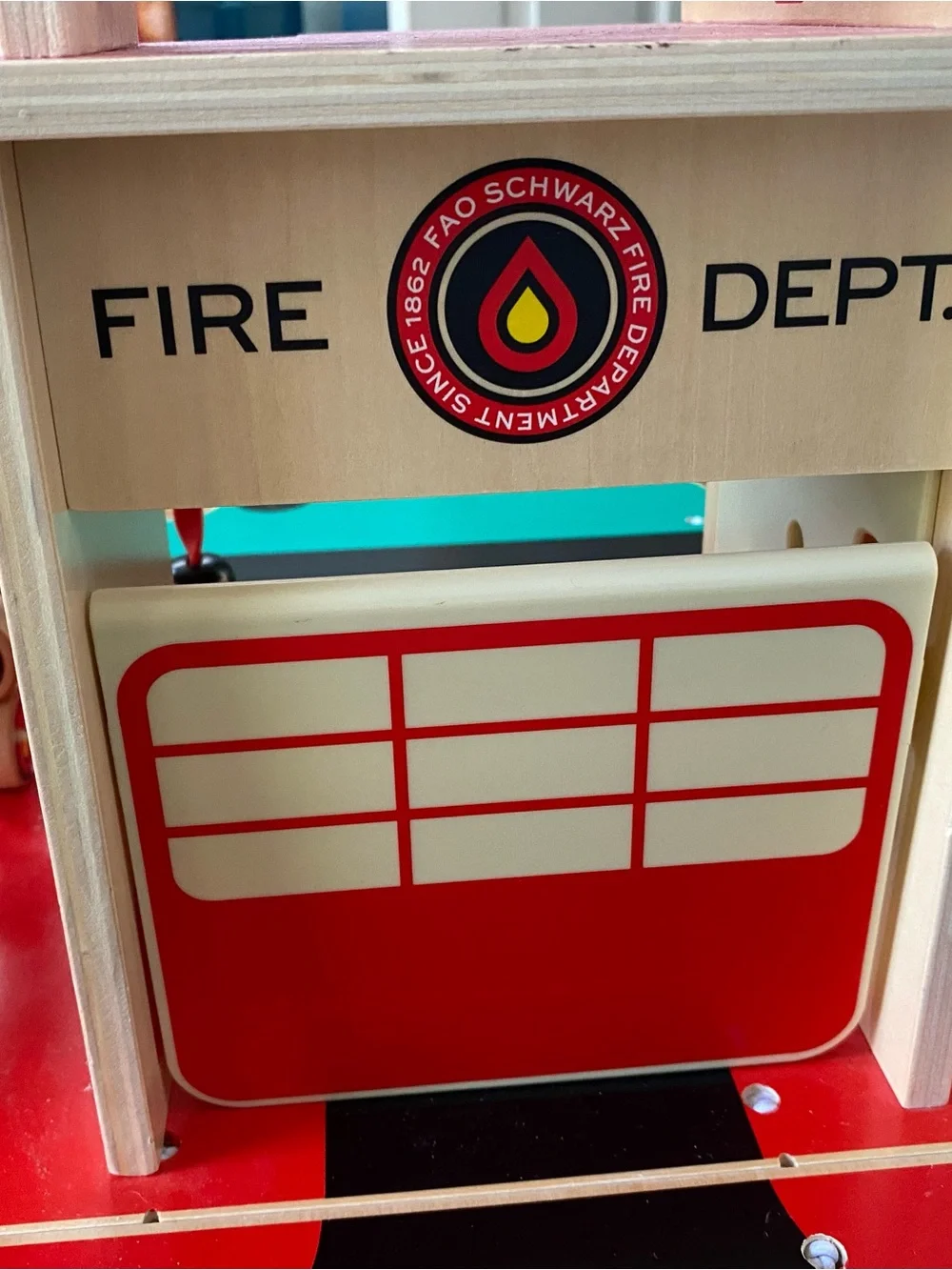 Vintage FAO Schwarz Wooden Fire Department Toy Truck